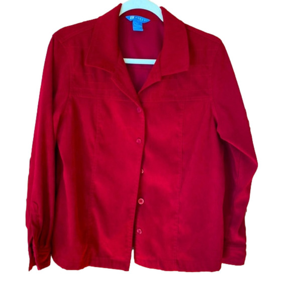 Koret Women's Red Button Down Shirt - Picture 3 of 8